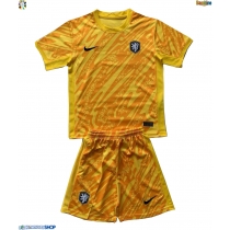 Maglie da calcio Olanda Portiere Seconda Maglia Bambino Europei 2024 Manica Corta (+ Pantaloni corti)